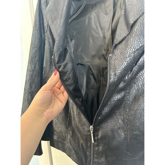 Tanjay Jacket Size 8P Black Velvet Burnout Snake Print Whimsigoth Stevie Nicks - Picture 4 of 9